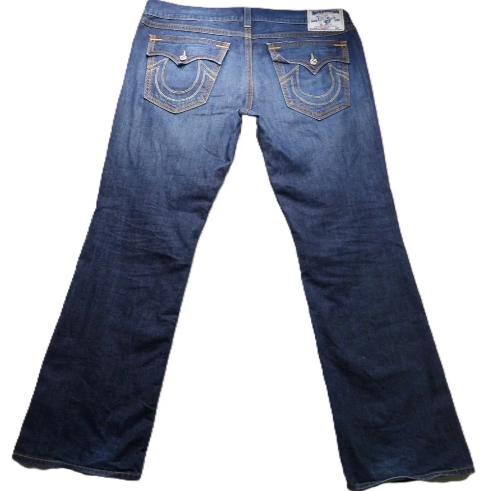 VTG Y2K True Religion World Tour Men 42 Section Straight USA Flap Pocket Jeans